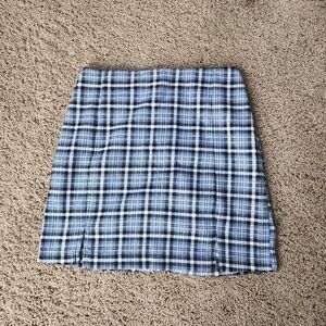 love on a hanger Size 3 Blue and White Plaid Mini Skirt